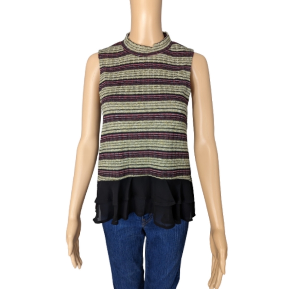 BCBGeneration Pullover Sheer Sleeveless Knit Blouse S - Picture 1 of 9